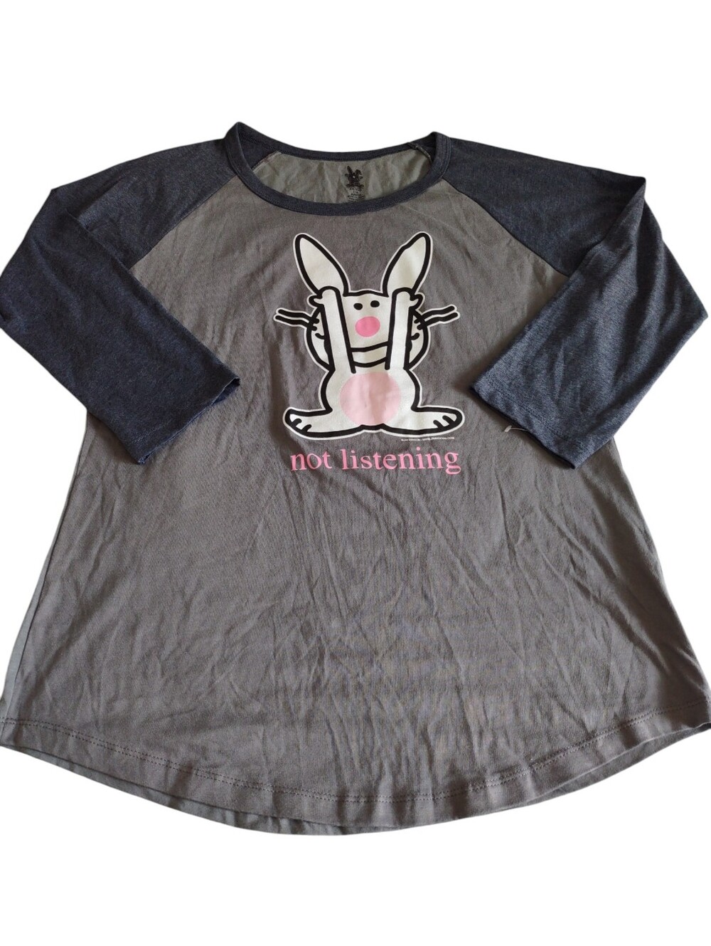 Happy Bunny Youth XXL T-Shirt Grey